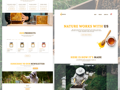 HONEYOU: Landing Page for online store design figma honey landing page nature web design