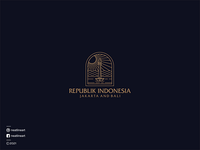 Republik Indonesia Jakarta and Bali art awesome behance design drible graphic design illustrator lineart logo neatlineart