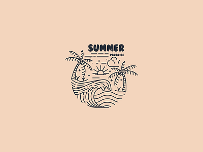 Summer Paradise app art branding graphic design illustrasi illustrator lineart logo neatlineart paradise summer summerparadise ui