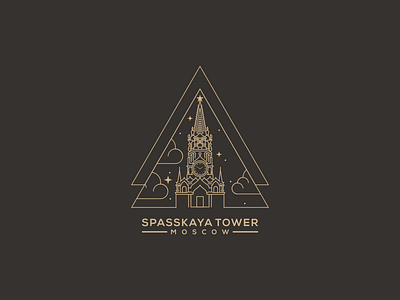 Spasskaya Tower art branding design graphic design illustration lineart logo moscow neatlineart spasskaya spasskaya tower tower ui