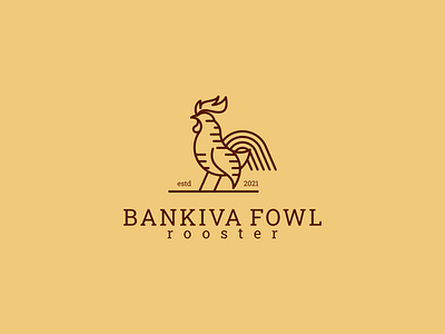 Bankiva Fowl Rooster Logo art bankiva branding design fowl graphic design illustration lineart logo neatlineart rooster ui vector