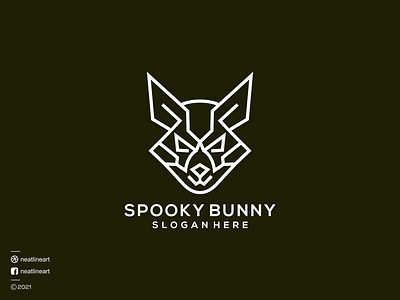 Spooky Bunny Logo art branding design esport graphic design illustration lineart logo neatlineart rabbit rabbitlogo spooky bunny logo ui vector