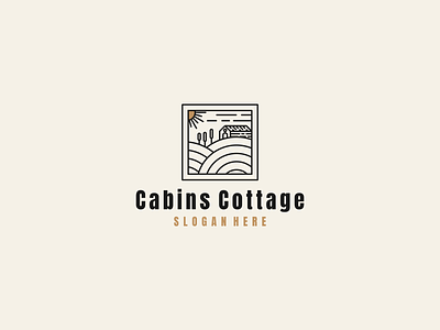 Cabins Conttage Logo art branding cabins cabins conttage logo cottage design graphic design illustration lineart logo neatlineart ui vector
