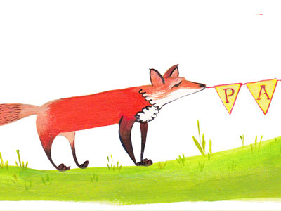 Fox Party banner fox grass illustration party tug