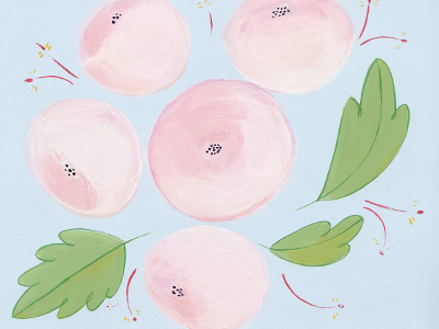 Floral business blue illustration leaves pink wallpaper