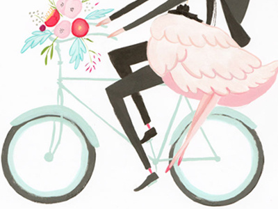 Verney & Ben's Bike bike illustration wedding