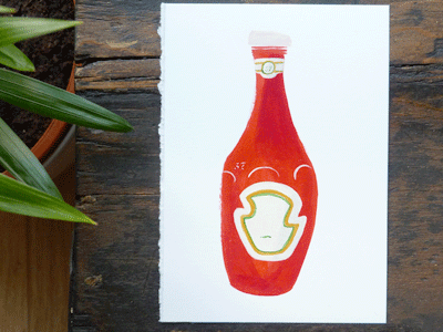 Ketchup illustration ketchup red