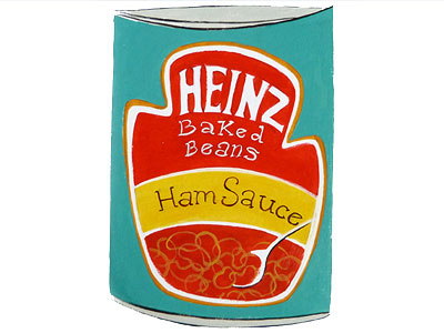 Beinz with Ham Sauce beans can food ham sauce heinz spoon