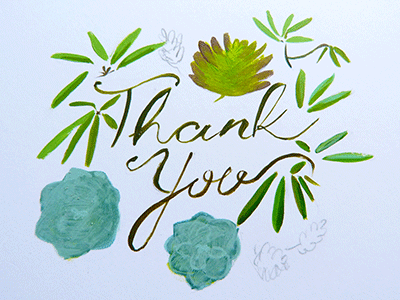 Thank You flowers illustration thankyou typography