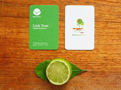 Limey business card grain leaf lime wood