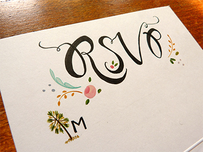 RESVECP floral flowers hand illustration rsvp wedding