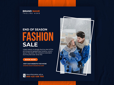 Modern fashion social media instagram post template