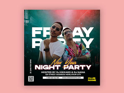 night party social media post design