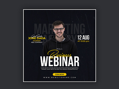 Online webinar social media post web banner design