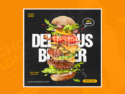 Delicious Food social media and instagram banner post design