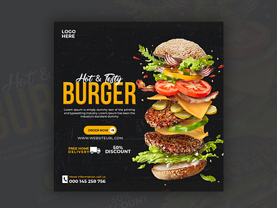 Delicious Food social media and instagram banner post design