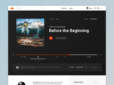 Soundcloud Song Layout — UI Challenge app music player redesign song soundcloud ui