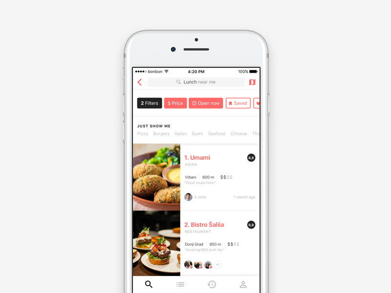 Restaurant List — UI Challenge by Jakov Košćak on Dribbble