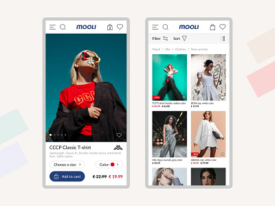 Fashion Store UI Design android app design figma graphic design ios mobile ui ux vector