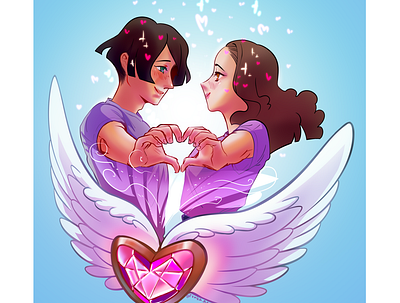 flight of love digital art illustration valentine