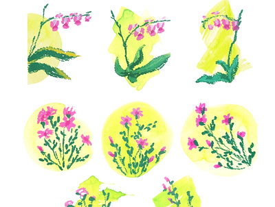 Oilpastel flowers flowers graphic design illustration oilpastel product design