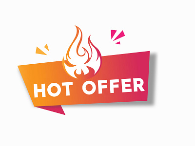 price tag, hot offer, gradient colour, flame, business design graphic design vector