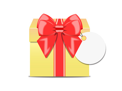 gift box with red ribbon and empty tag design graphic design illustration vector