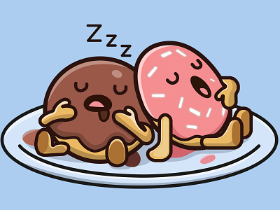 Sleeping donuts brown chocolate donut sweet