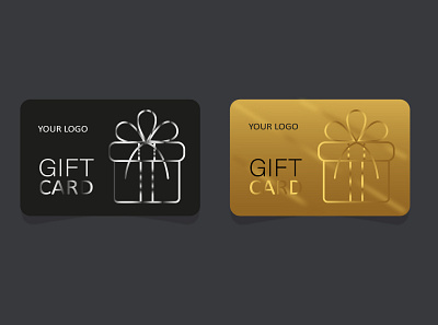 two gift cards, black and gold bank cards branding business design graphic design logo typography vector