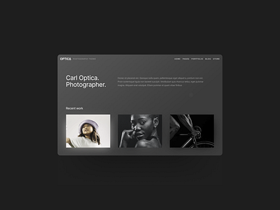 OPTICA | Photography WordPress Theme design photographer photography portfolio showcase theme typography ui ux webdesign website wordpress