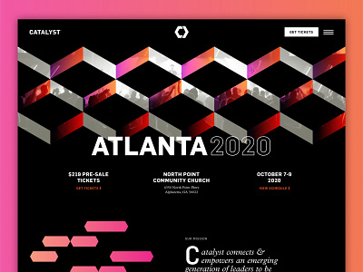 Catalyst Atlanta 2020 catalyst conference dark ui design event gradients sketch webflow website website design