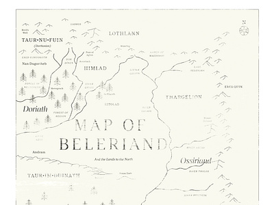 Map of Beleriand font fonts lord of the rings map silmarillion tolkien typeface typography