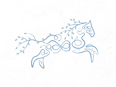 Florse flourish horse line art steed