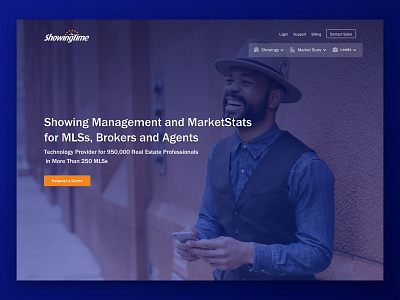 Showing Time Redesign header hero real estate ui web design website