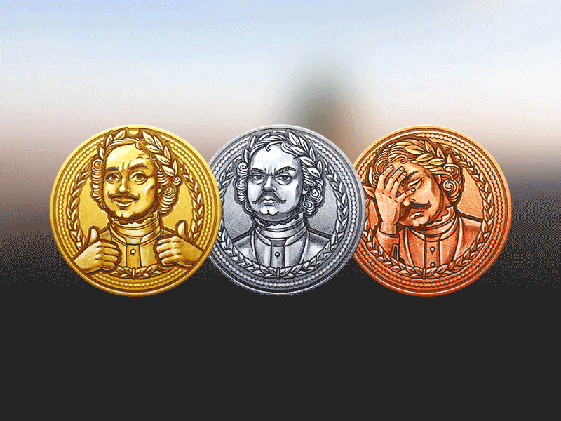 Peter the Great coin for Arzamas project on OK.ru achieve achievement badge coin copper emotions emperor gold money peter the great silver tsar