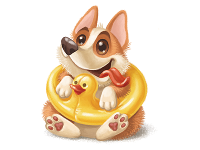 Corgi puppy corgi cute dog duck funny puppy rubber summer