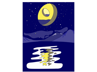 Moon inception art design illustration vector