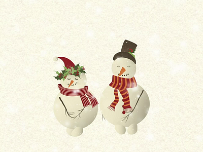 Snow-couple 2danimation animation characteranimation cold design illustration snow snowcouple snowing snowman