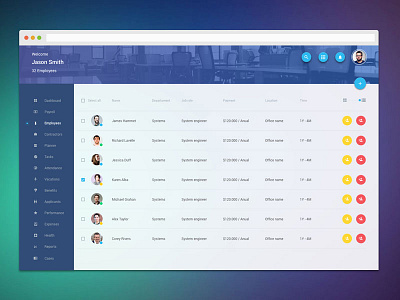 Dashboard Concept app dashboard design hr list sketch web app