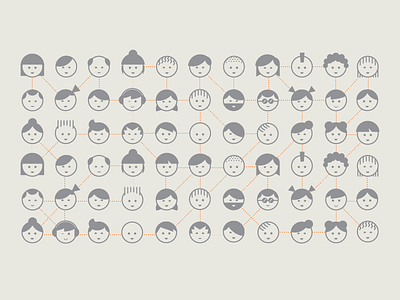 Faces characters geometric illustration vector