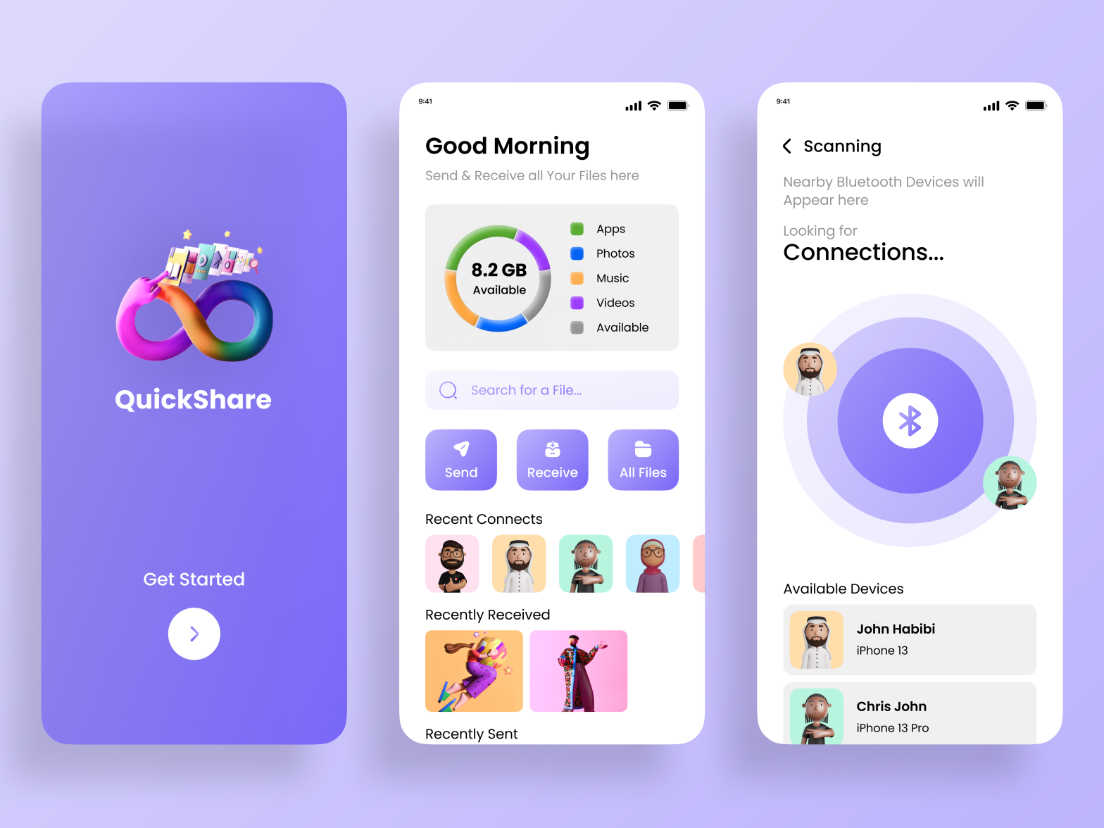 QuickShare - Data Transferring App by M Naveed on Dribbble