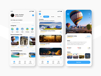 Travel Mobile App bandung beach camp flights hotel mobileapp travel traveling trips ui ux