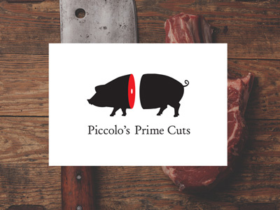 Piccolo's Prime Cuts brand branding butchery dribbble illustrator logo meat