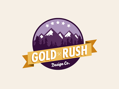 Gold Rush Design Co. badge brand gold illustrator logo retro wilderness