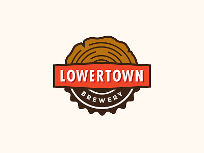 Lowertown Brewery Logo beer brewery cap logo wood