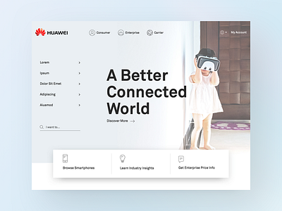 Huawei - Landing Page clean design ixda landing layout minimal page simple ui web webdesign website