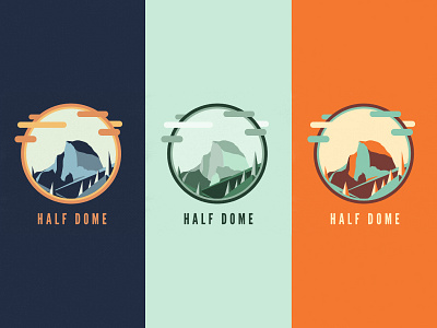 Half Dome badge color design graphic icon illustration logo typography vector yosemite