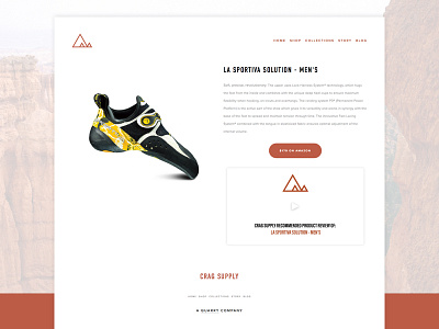 Crag Supply climbing design ecommerce layout typography ui user interface ux web website