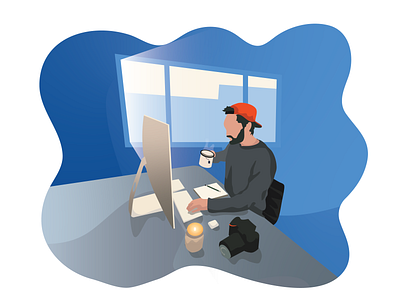 WFH home illustration people vector vector art vector illustration wfh working