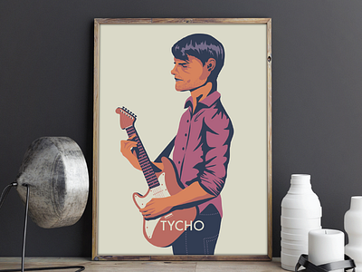 Tycho artist awake guitar illustration music poster tycho vector